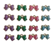 24 farvede sløjfer med emalje - 6 stk. af hver